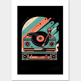 Turntable Vintage Audio Design Vinyl Record Player Dance Posters and Art